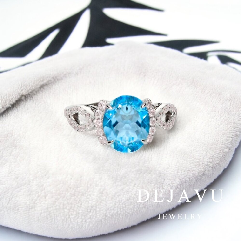 Blue Aquamarine Ring